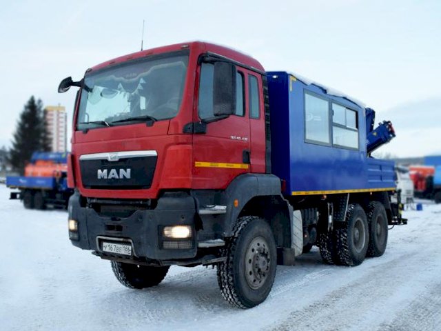 Фото №2: Грузопассажирский автобус MAN TGS 40.430 с КМУ АНТ 8.5-2 (001) – 10+2 места