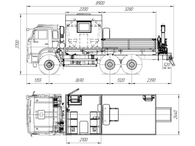 Фото №26: Грузопассажирский автобус КАМАЗ 43118-3011-50 с КМУ АНТ 1.8-2 – 6+2 места