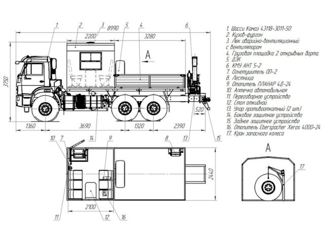 Фото №25: Грузопассажирский автобус КАМАЗ 43118-3011-50 с КМУ АНТ 5-2 (042) – 6+2 места