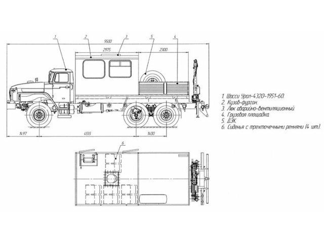 Фото №15: Грузопассажирский автобус Урал 4320-1912-60Е5 с КМУ АНТ 1.8-2 – 6+2 места