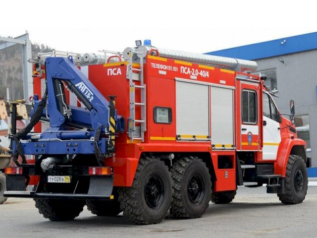 Фото №1: Пожарно-спасательный автомобиль ПСА 2,0-40/4 Урал-NEXT 4320-6951-74Е5 с КМУ АНТ 7.5-2