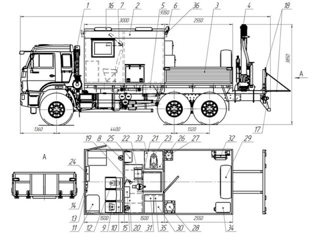 Фото №36: Передвижная мастерская КАМАЗ 43118-3059-46 с КМУ АНТ 4.4-1 (018, г-р EG-202)