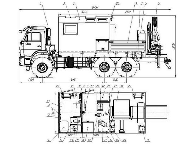 Фото №22: Передвижная мастерская КАМАЗ 43118-3027-50 с КМУ ИМ-150 (019, г-р EG-202)
