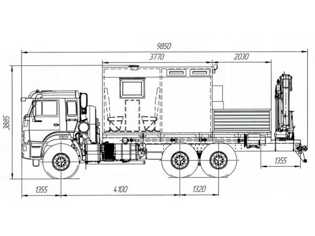 Фото №40: Передвижная мастерская КАМАЗ 43118-3027-50 с КМУ ИМ-95 (044, г-р EG-202)