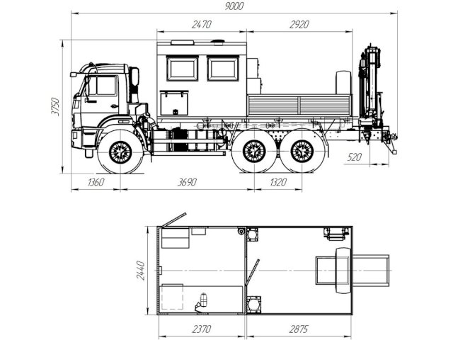 Фото №20: Передвижная мастерская КАМАЗ 43118-3027-50 с КМУ АНТ 8.5-2 (029, г-р EG-202)