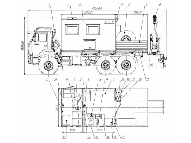 Фото №20: Передвижная мастерская КАМАЗ 43118-3027-50 с КМУ АНТ 8.5-2 (014, г-р EG-202)