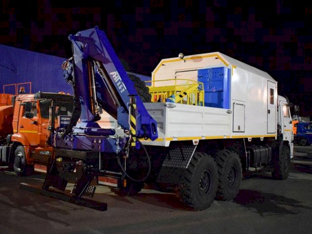 Фото №2: Передвижная мастерская КАМАЗ 43118-3027-50 с КМУ АНТ 8.5-2 (043, г-р EG-202, сертифицированная люлька)