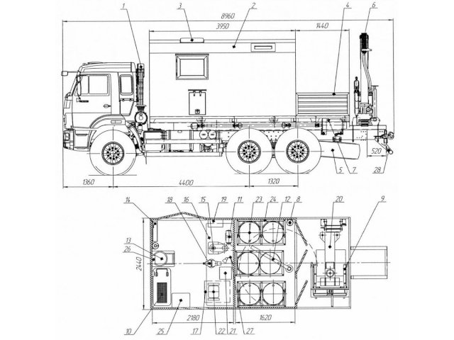 Фото №22: Передвижная мастерская КАМАЗ 43118-3027-50 с КМУ АНТ 4.4-1 (011, г-р ГБС-38)