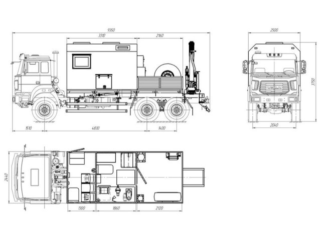 Фото №22: Передвижная мастерская Урал 4320-4972-82Е5 с КМУ АНТ 4.4-1 (034, г-р EG-202)