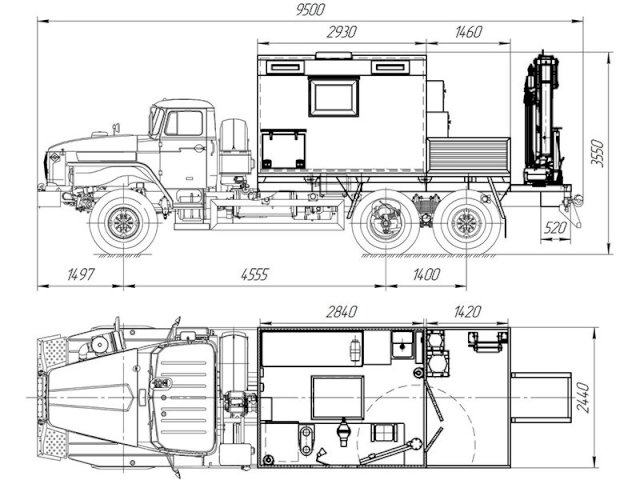 Фото №18: Передвижная мастерская Урал 4320-1912-60Е5 с КМУ АНТ 8.5-2 (031, генератор EG-202)
