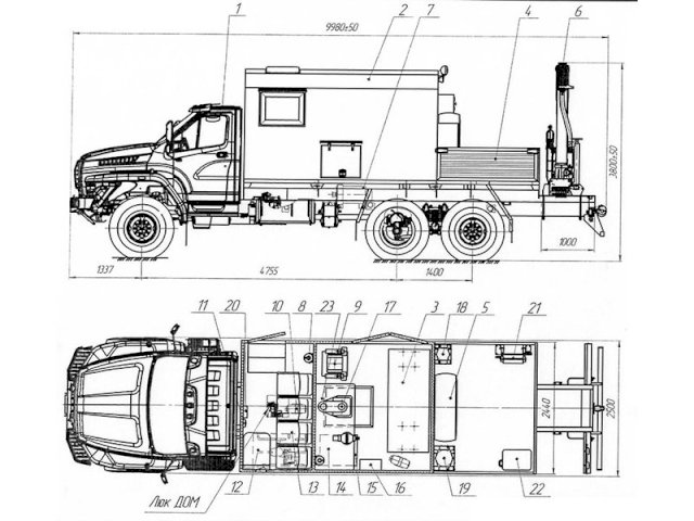 Фото №18: Передвижная мастерская Урал-NEXT 4320-6952-72Е5Г38 с КМУ АНТ 4.4-1 (020, генератор EG-202)