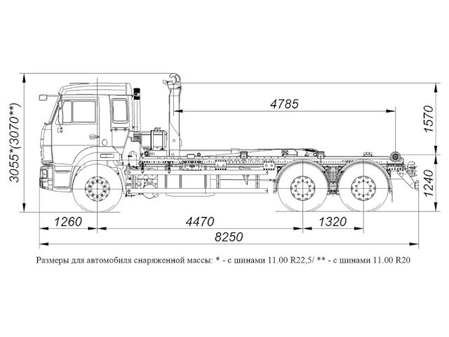 Фото №14: Крюковый погрузчик КАМАЗ 65115-3094-48 с гидроупорами с КМУ Palfinger PH T15