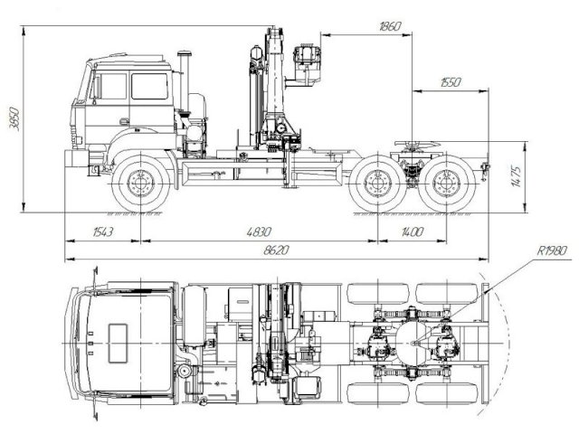 Фото №9: Седельный тягач Урал 4320-4972-82Е5 с КМУ АНТ 22-3 (006)