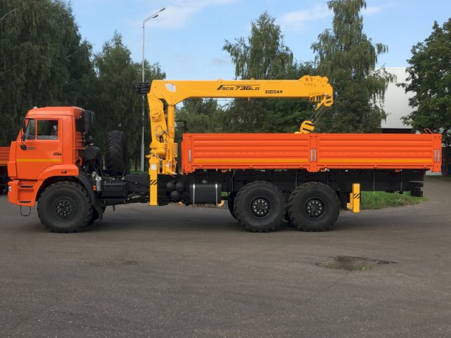 Фото №3: Бортовой КАМАЗ 43118 с КМУ Soosan SCS 736 L II TOP