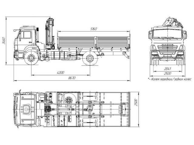 Фото №16: Бортовой КАМАЗ 43253-3010-69(G5) с КМУ АНТ 8.5-2 (62)