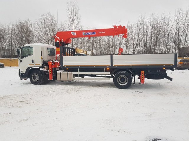 Фото №13: Бортовой Isuzu FVR 34 c КМУ Kanglim 1256 с фаркопом (борт 6,8м)