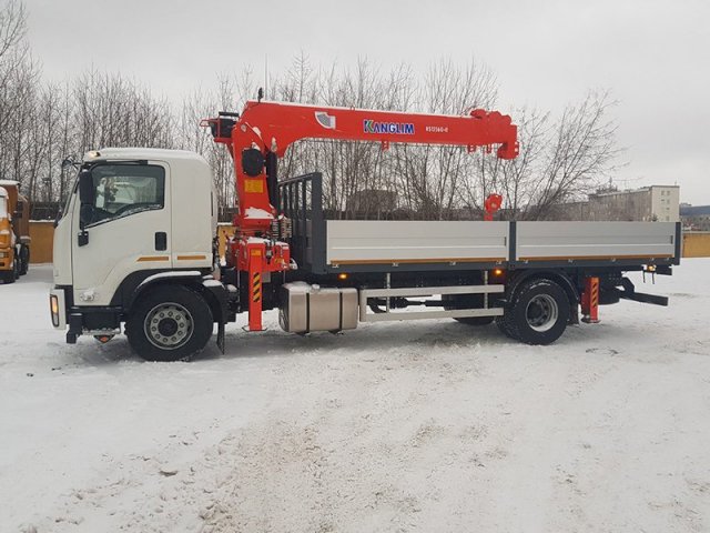 Фото №12: Бортовой Isuzu FVR 34 c КМУ Kanglim 1256 с фаркопом (борт 6,8м)
