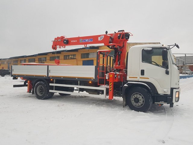 Фото №11: Бортовой Isuzu FVR 34 c КМУ Kanglim 1256 с фаркопом (борт 6,8м)