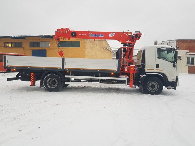 Фото №10: Бортовой Isuzu FVR 34 c КМУ Kanglim 1256 с фаркопом (борт 6,8м)