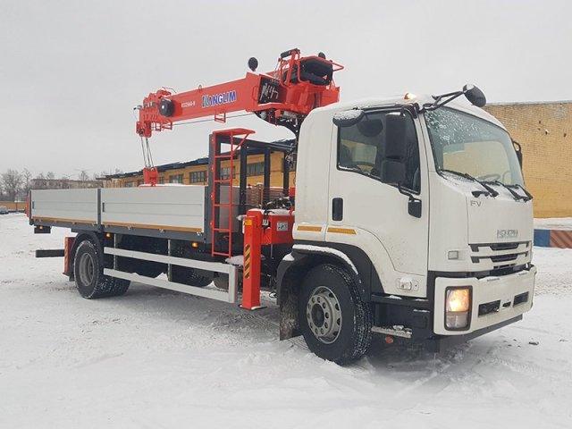 Фото №4: Бортовой Isuzu FVR 34 c КМУ Kanglim 1256 с фаркопом (борт 6,8м)
