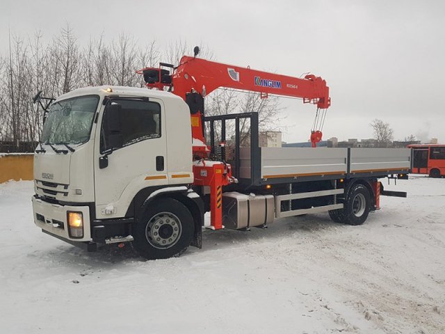 Фото №3: Бортовой Isuzu FVR 34 c КМУ Kanglim 1256 с фаркопом (борт 6,8м)