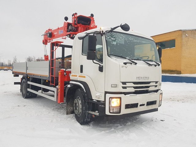 Фото №2: Бортовой Isuzu FVR 34 c КМУ Kanglim 1256 с фаркопом (борт 6,8м)