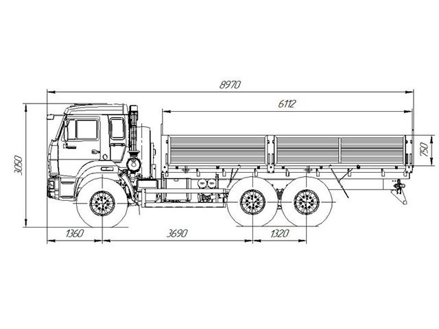 Фото №2: Бортовой КАМАЗ-43118 с КМУ Hangil 514