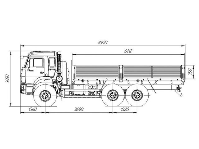 Фото №2: Бортовой КАМАЗ-43118 с КМУ Hangil HGC987