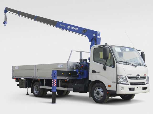Фото №1: Бортовой Hino-300 с КМУ Tadano TM-ZE363HS