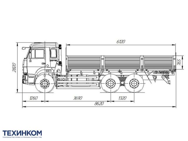 Фото №1: Бортовой КАМАЗ 65115-3094-50 с КМУ РК 13501SLD A R1 STZY3