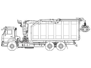 КАМАЗ 65115-773962-48 с кузовом ПМ (30 куб.м.) с КМУ VM10L74M