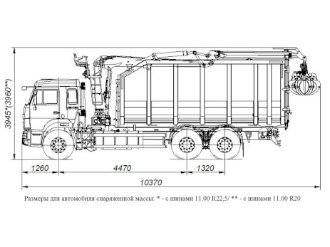 КАМАЗ 65115-3094-50 с кузовом ПМ (30 куб.м.) с КМУ VM10L74М