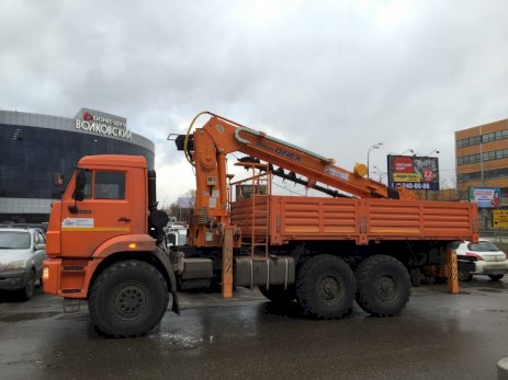 Бортовой КАМАЗ 43118 с КМУ Dinex 86A с буром