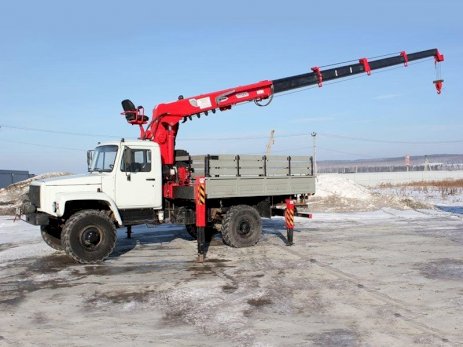 Бортовой ГАЗ-33088 Садко с КМУ Sam Yang 835 с буром