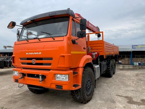 Бортовой КАМАЗ 43118 с КМУ Hangil HGC-986 с буром