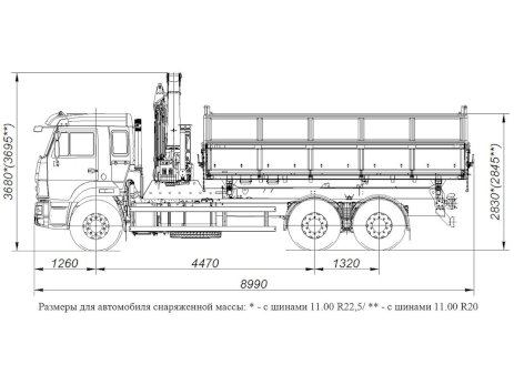 КАМАЗ 65115-3094-48 с КМУ Palfinger Inman IM150N (2-х сторонняя разгрузка)
